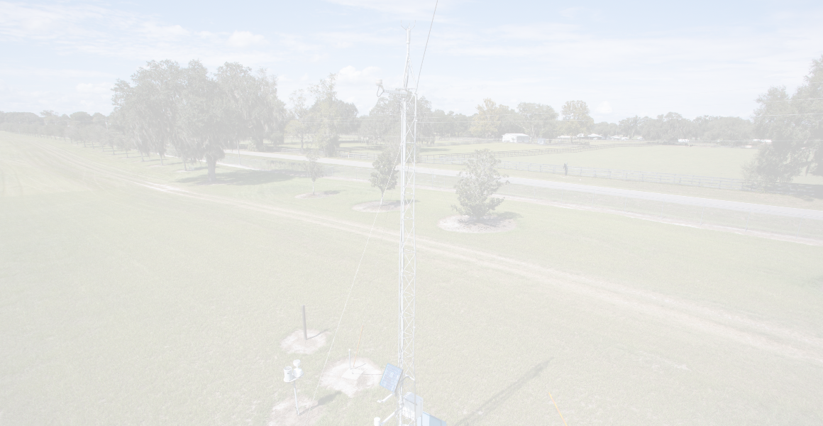 FAWN weather station tower at the Plant Science Research and Education Unit